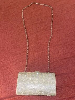 Macy's Gold Crystal Evening Crossbody Clutch